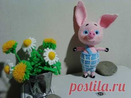 Пятачок из "Винни пух", ч.2.  Piglet from "Winnie Pooh", р.2.  Amigurumi.