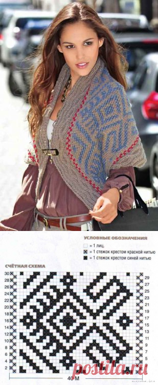 Жилет спицами