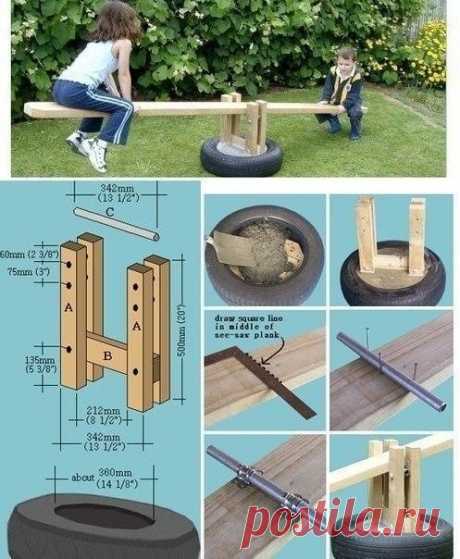 Качели на дачу своими руками из покрышек — Сделай сам, идеи для творчества - DIY Ideas