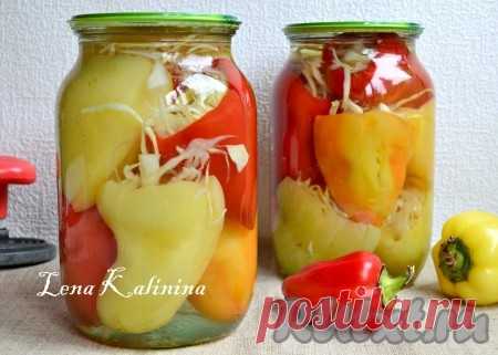 Перец, фаршированный капустой, на зиму: 7 фото в рецепте