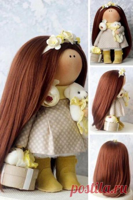 Rag Art Doll Handmade Soft Doll Interior Winter Doll Bambole