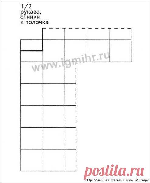 Универсальные выкройки для вязания жакетов и пуловеров.
Частенько бывает, что хочется что-то связать и узор выбран, но из-за отсутствия выкройки вязание вызывает затруднение... Предлагаю универсальные выкройки жакетов и пуловеров для различных размеров. Размеры российские. Приятного всем рукоделия!
Жакет
Размер 34-36 (38-40) 42-44 (46-48) 50-52