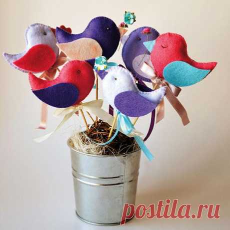 Декор своими руками. Рукоделие. Птички из фетра - Muratordom.com.ua