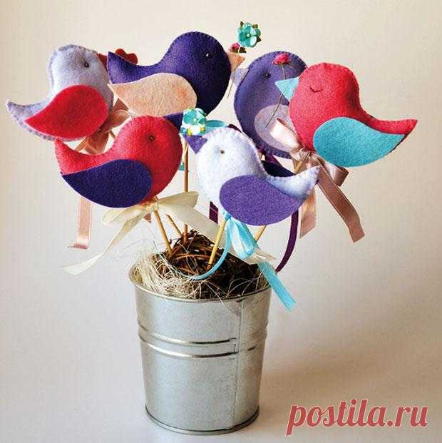 Декор своими руками. Рукоделие. Птички из фетра - Muratordom.com.ua
