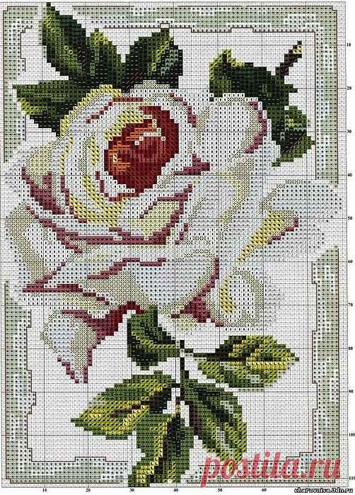 Вышивка крестом. "Шиповник". Схема.