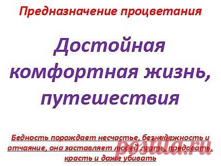 Наша жизнь дана для процветания, достойной комфортной жизни, путешествий, познаний мира. Да за деньги счастья не купишь, но деньги дают комфорт. Бедность порождает пороки и преступления в большей степени, чем богатство.