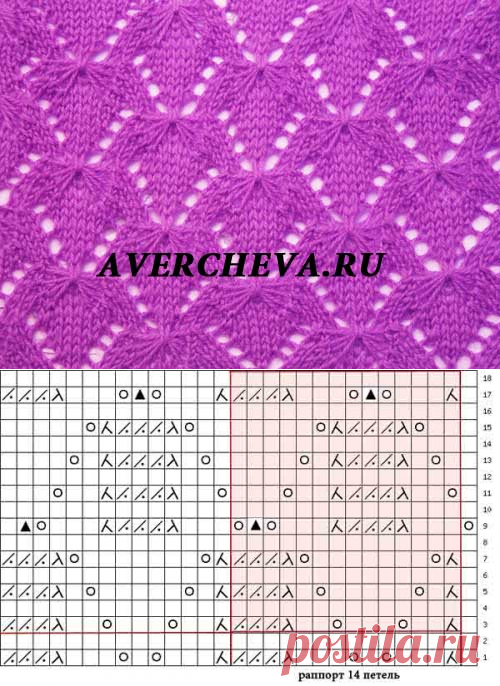узор 215 летучая мышь | каталог вязаных спицами узоров