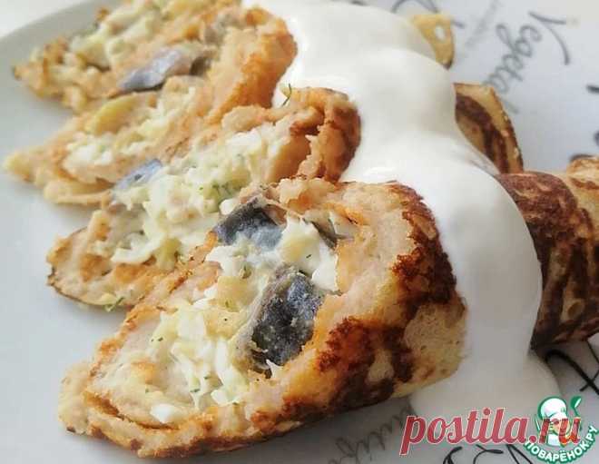 Гречневые блины с копченой рыбой – кулинарный рецепт