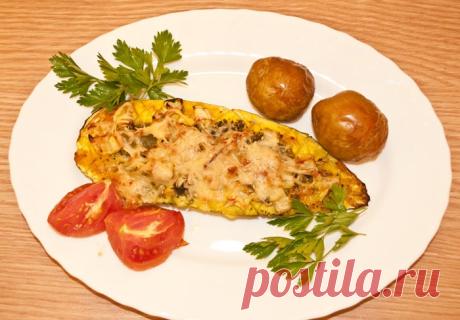 Кабачок запеченный с горохом и перцем в духовке - пошаговый рецепт с фото