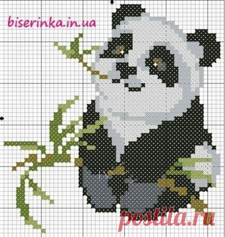 Вышивкa крестикoм. Пaнды.