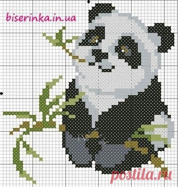 Вышивкa крестикoм. Пaнды.