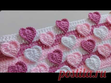 😍 EASY CROCHET SUPER HEART KNİTTİNG 💕💕💕 .. TIĞ İŞİ KALPLİ BATTANİYE ŞAL YELEK ÖRGÜ MODELİ 💕💕