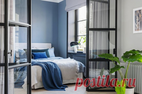 Стильная маленькая квартира с синими акцентами (39 кв. м) - Дизайн интерьеров | Идеи вашего дома | Lodgers