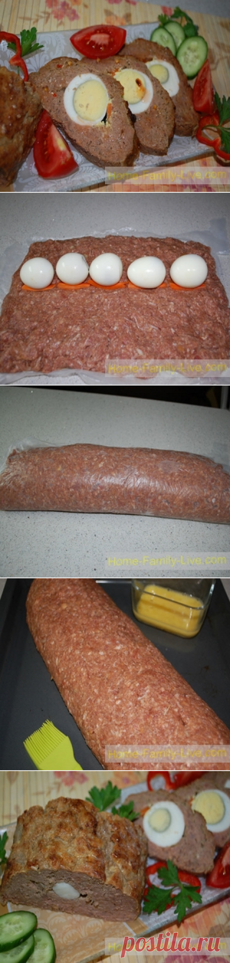 Мясной рулет с яйцом - пошаговый фоторецептКулинарные рецепты