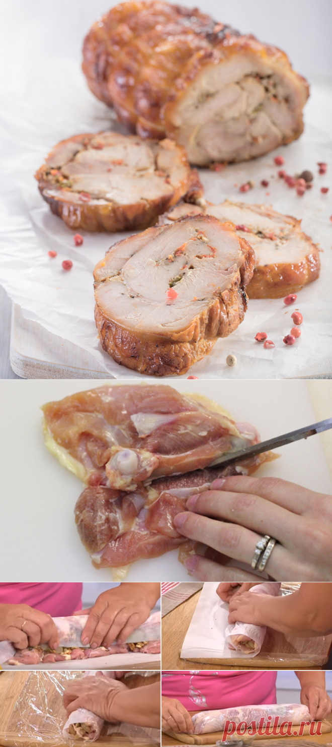 Очень просто! Куриный рулет с начинкой | Вкусные рецепты