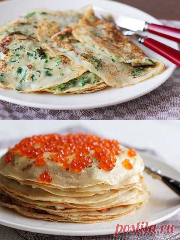Нежные блины на пиве с травами и беконом. (Рецепт по клику на картинку).