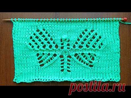 🦋 Красивый узор "Бабочка" спицами + схема . Knitting a beautiful pattern "Butterfly" + scheme.