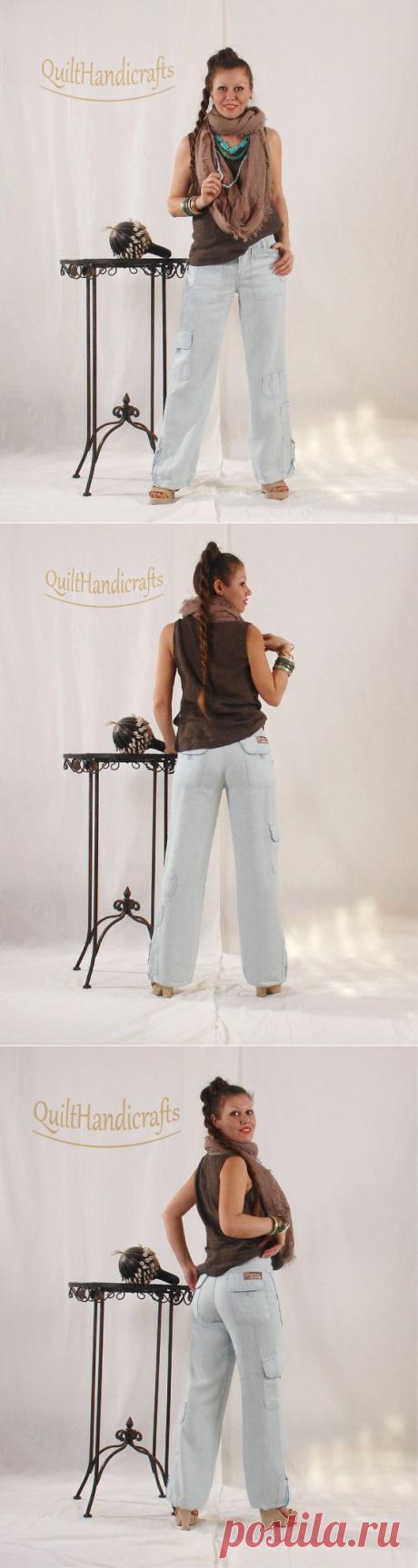Long pants Women trousers Pants Wide leg pants by QuiltHandicrafts