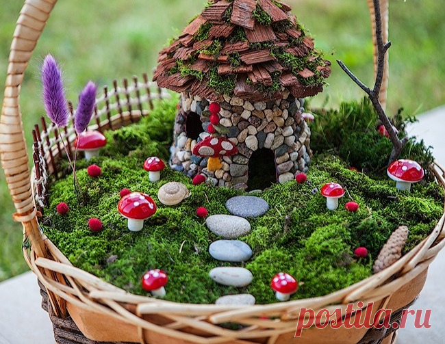 Декоративный домик из цветочного горшка — DIYIdeas