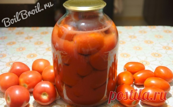 Помидоры в собственном соку без уксуса - пошаговый рецепт с фото
