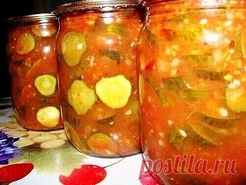 Огурцы в томатно-чесночной заливке — Домашняя кулинария