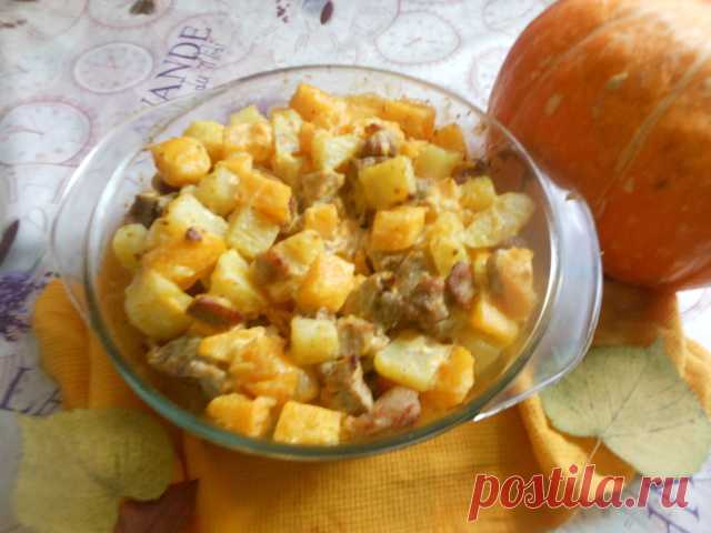 Запеченная тыква с мясом и картофелем – пошаговый рецепт с фотографиями