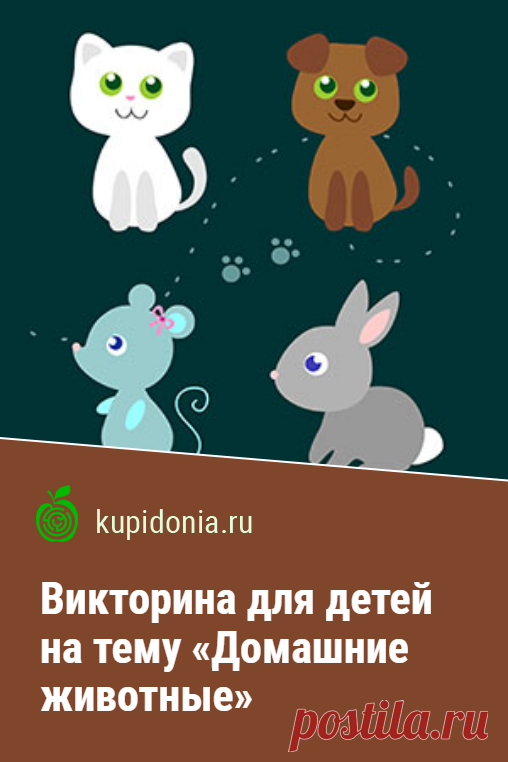 Викторина для детей на тему «Домашние животные». Развлекательная викторина для детей о домашних животных. Проверь свои знания!