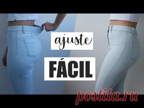 COMO APERTAR CINTURA DE CALÇA JEANS USANDO ELÁSTICO COM DUAS MANEIRAS FÁCEIS | SUELLEN REDESIGN