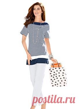 Удлиненная кофта цвет черничный в полоску всего 1499 р. купить в WITT International - 505.168.033