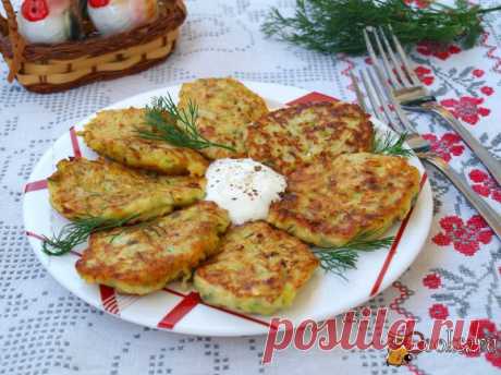 Кабачковые оладьи с творогом.