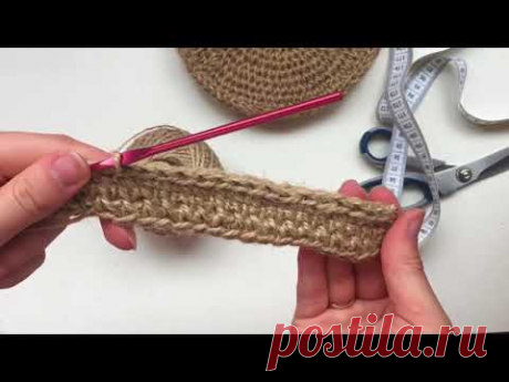 Сумка на ремешке из джутовой пряжи