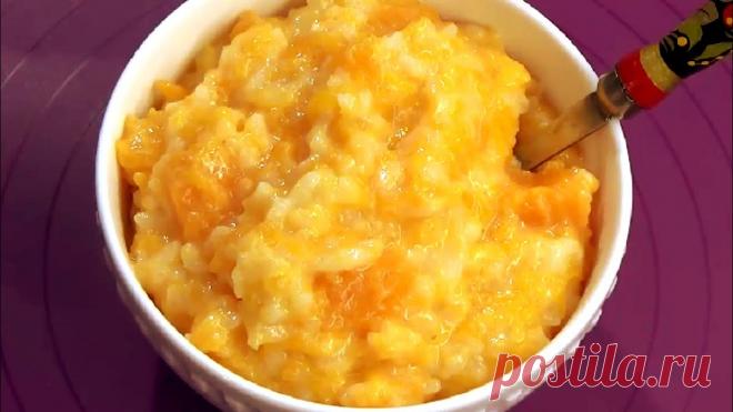 Каша из тыквы с рисом на молоке без хлопот Сегодня покажу, как я готовлю кашу из тыквы с рисом на молоке, которая никогда не пригорает и при этом не нужно над ней стоять и мешать. Каша получается вкусная, сладкая, нежная и удивительно красивая. Ингредиенты: мякоть тыквы 1000 г, вода 1 стакан, молоко 1,5-2,0...