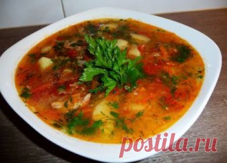 Українська кухня. Борщ-капусняк на копчених реберцях