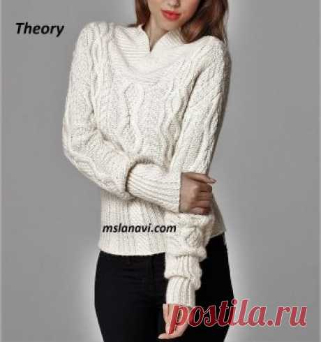 Романтичный свитер спицами от Theory - СХЕМА