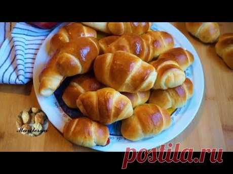 Рогалики с повидлом, сдобное тесто, долго не черствеют! - YouTube