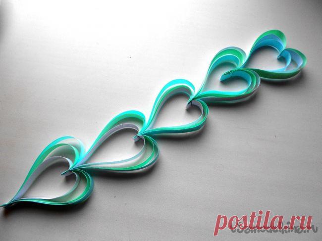 Новогодняя гирлянда из бумаги в форме сердца своими руками
