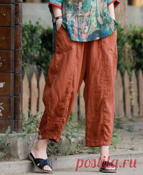 Womens Linen pants linen harem pants Linen turnip pants | Etsy