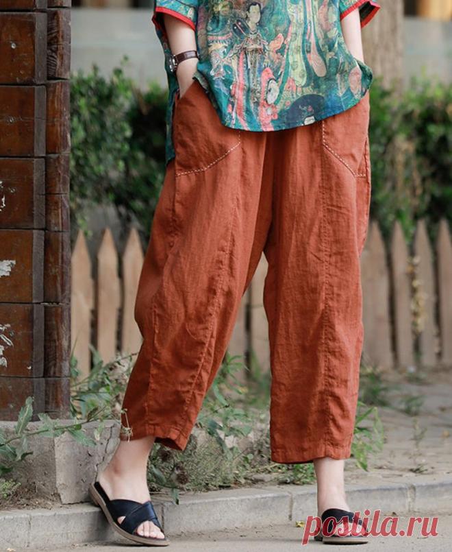 Womens Linen pants linen harem pants Linen turnip pants | Etsy