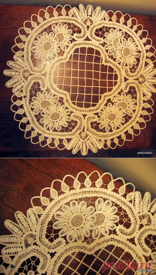 Spieghiamo il MACRAME' RUMENO (Modelli  con Disegni): CENTRO QUADRATO con GIRASOLI