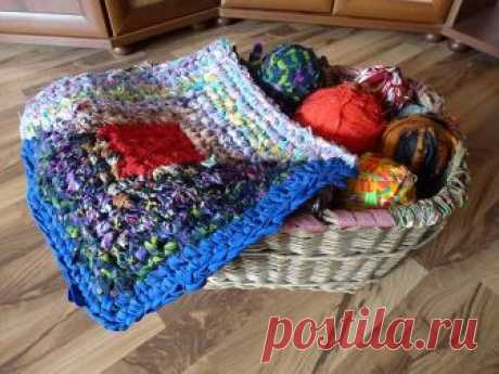 Рукоделие коврики спицами из остатков ткани вяжемдля прихожей