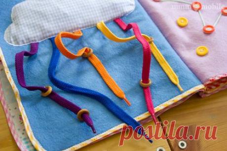 Тихая Книга для малышей - развивающая книга для детей - голубой,розовый