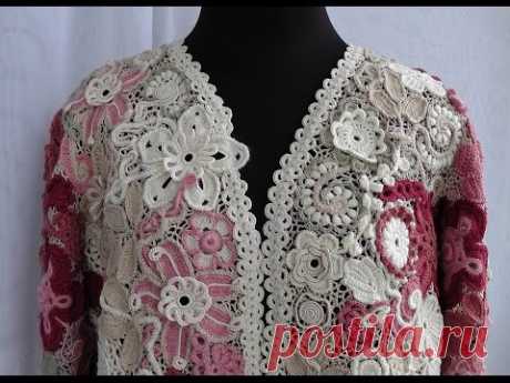 Сетка в ирландском кружеве.Как соединять мотивы. Ирландское кружево. Irish lace. irish crochet.