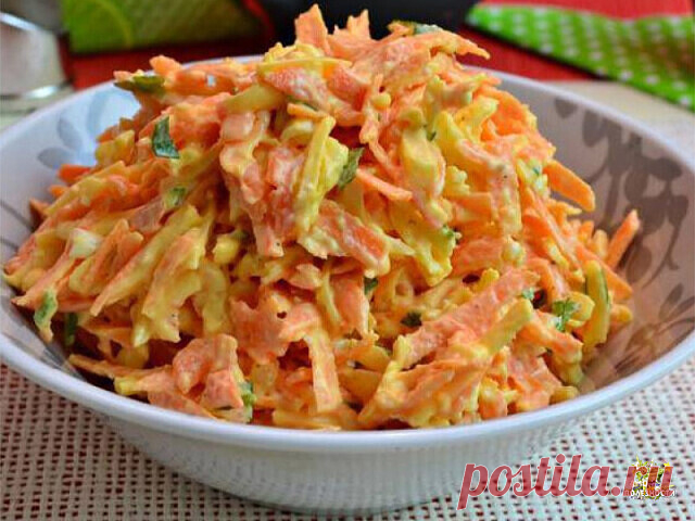 Салат из моркови с сыром и яйцом &#8212; Чудо поваренок
