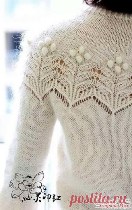 Пуловер с круглой кокеткой(основные узоры). Спицы. | Интересный контент в группе Вязаные Идеи. Вязание.