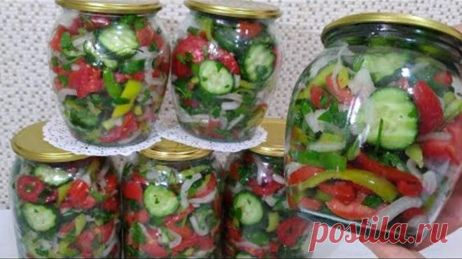 САЛАТ на зиму КАК СВЕЖИЙ ! Готовлю тазами все равно Мало ! СЕКРЕТ хранения| #огуречныйсалат