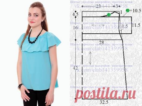 Блузка с оборкой и платье - по одной выкройке.
#простыевыкройки #простыевещи #шитье #платье #блузка #выкройка