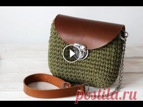 Сумка из трикотажной пряжи узором &quot;Галочка&quot; Наш интернет-магазин: Моя группа Вконтакте: Instagram: Telegram: Для вязания сумочки вам понадобится: около 100 м трикотажной пряжи Трикотика цвета &amp;q...