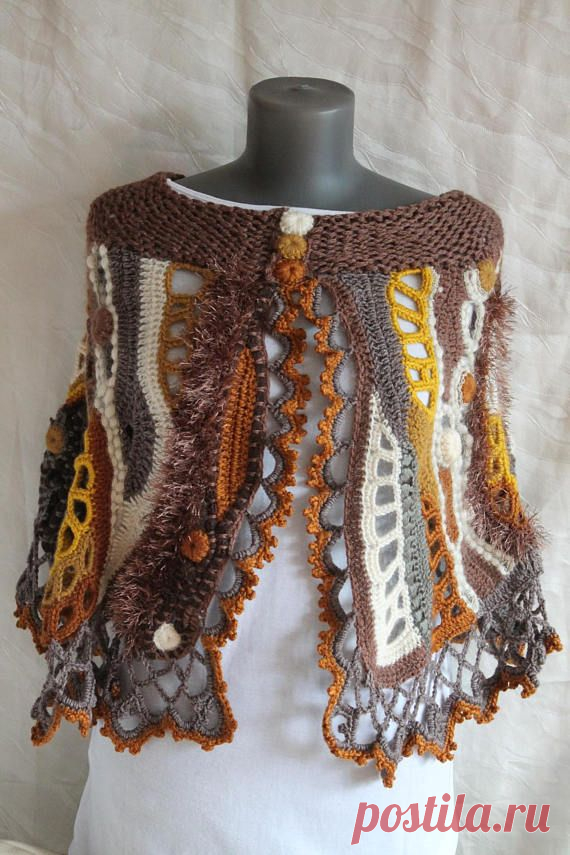 Chunky Crochet Poncho Freeform Crochet Poncho Crochet