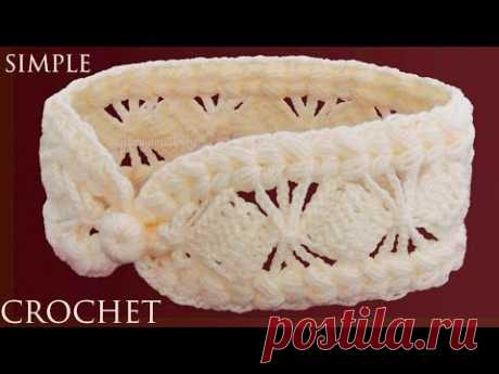 Como tejer a crochet punto cuadrados con trenzas en relieve 3D para diademas tejido con ganchillo