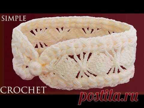 Como tejer a crochet punto cuadrados con trenzas en relieve 3D para diademas tejido con ganchillo